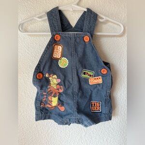 Disney Baby Tigger Graphic Overalls Jumper 100% Cotton Size 0-3 Months